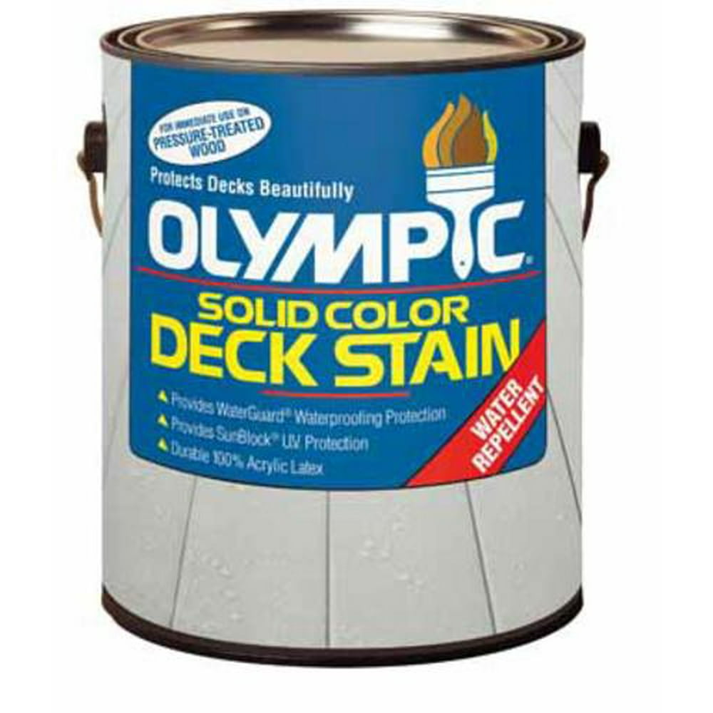 Olympic 53018A Solid Color Latex Deck Stain, Gray, Gal