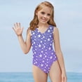thumbnail image 5 of FOR U DESIGNS Quick Dry Purple One-Piece Swimwear Moon Star Dancing Athletic Leotards Summer Kids Gymnastics Swimsuit Fashion Girls V Neck Bathing Suit Size 5-6, 5 of 8