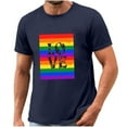 thumbnail image 4 of Busydd LGBTQ Pride Shirt Men Proud Rainbow Love Heart Graphic Tees Casual Comfortable Short Sleeve Summer Tops Stylish Round Neck Cotton T Shirts for Man M, 4 of 4