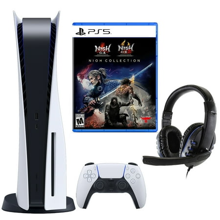 Sony PlayStation 5 Disc Version Console with Nioh Game and Universal Headset