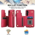 thumbnail image 5 of Wallet Case for Samsung Galaxy A53 5G, with Crossbody Shoulder Strap & Hand Wrist Cards Holder Zipper Pocket Stand Feature Full Protective Shockpoof Phone Case for Samsung Galaxy A53 5G, Red, 5 of 7