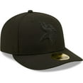 thumbnail image 3 of Men's New Era Black Minnesota Vikings Black on Black Low Profile 59FIFTY II Fitted Hat, 3 of 6