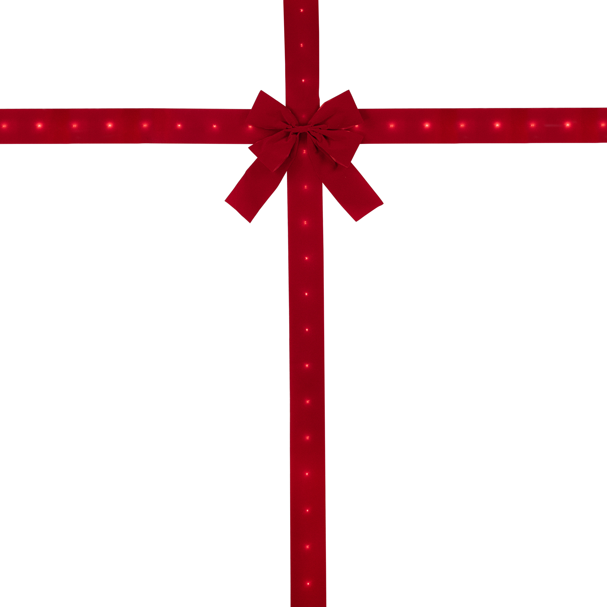 Northlight 14' Pre-Lit Battery Operated Red Velvet Christmas Door Bow