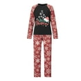 thumbnail image 2 of Elippeo Family Matching Christmas Pajamas, Baby Romper/Dog Clothes/Letter Snowflake Print Long Sleeve Tops and Pants Sleepwear Set, 2 of 10