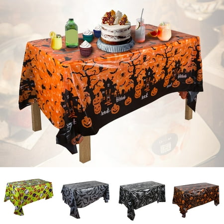 

Jiaroswwei Eye-catching Table Cloth Wear-resistant Plastic Decorative Halloween Exquisite Tablecover for Kitchen