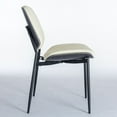 thumbnail image 4 of Hassch Modern Mid-Century Dining Chairs Set of 2, Faux Leather Upholstered Side Chairs with Walnut Bentwood Back and Metal Legs, for Home Office, Living Room, Kitchen, Dining Room (Beige), 4 of 9