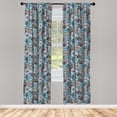thumbnail image 3 of Ambesonne Garden Art Curtains, Botanical Roses Bouquet, Pair of 28"x63", Cadet Blue Pale Pink, 3 of 5