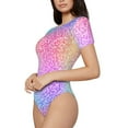 thumbnail image 2 of Naloa Colorful Glitters Women's Short-Sleeved Onesie, One-Piece Swimsuit for Parties, dates, clubs - X-Large, 2 of 9