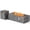Gray-Rock Veins, variant on 42 Inch Brown wood grain Rectangular Propane Fire Pit Table, 50,000 BTU Outdoor Patio Gas Firepit with Wind Guard, Rain Cover & Glass Stones