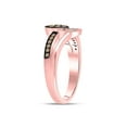 thumbnail image 3 of 10kt Rose Gold Womens Round Brown Diamond Heart Ring 1/3 Cttw, 3 of 4