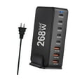 thumbnail image 1 of estación de carga del ordenador del cargador de 268W USB C, estación de carga de 8 puertos USB C Negro, 1 of 10