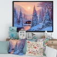 thumbnail image 2 of Designart 'The River House In The Woods and Winter Landscape I' Lake House Framed Canvas Wall Art Print, 2 of 5