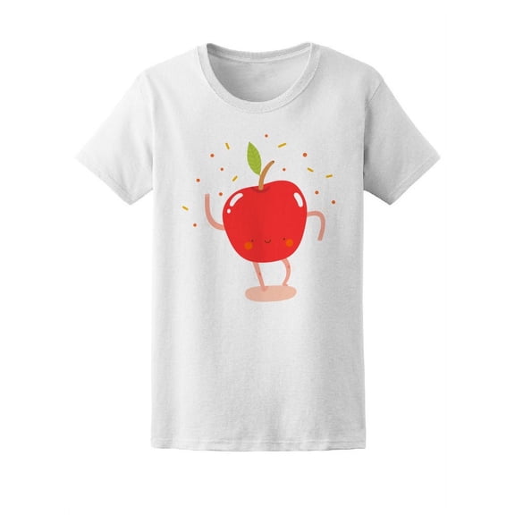 Cute Dancing Apple T-Shirt Women -Image by Shutterstock, Female XX-Large