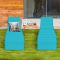 thumbnail image 3 of Topbuy Causeuse Longue Inclinable d'Extérieur en Rotin Réglable, 2 Pcs, avec Coussins Turquoise, 3 of 5