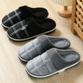 thumbnail image 4 of Men Winter Home Cotton Mens Slippers Wide Width Slides Christmas Antlers Print Slipper Boots for Men Thermal Slippers Casual Home House Slippers Men Shoes, 4 of 6