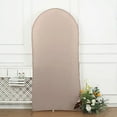 thumbnail image 6 of BalsaCircle 7 ft Nude Fitted Matte Spandex Round Top Wedding Arch Backdrop Stand Cover Party Events Decorations, 6 of 8