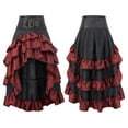 thumbnail image 5 of Skymirror Women Skirt High Waist Irregular Ruffle Patchwork Color Matching Retro Scattered Medieval Royal Style Lady Maxi Skirt Performance Costume, 5 of 8