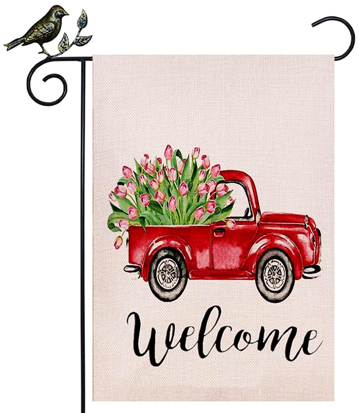 Welcome Valentine's Day love hope Garden Flag Double-sided House Decor Banner