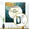 thumbnail image 3 of Designart "Majestic Motion In Teal" abstract spirals Square Mirror For Wall Decor - Large Blue Square Mirror Printed Wall Decor - Modern Square Living Room Mirror, 3 of 5