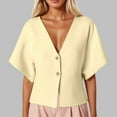 thumbnail image 2 of Summer Ribbed V Neck Short Sleeve Knit Jacket For Women Stylish And Comfortable Cardigan Sweaters for Women, 2 of 2