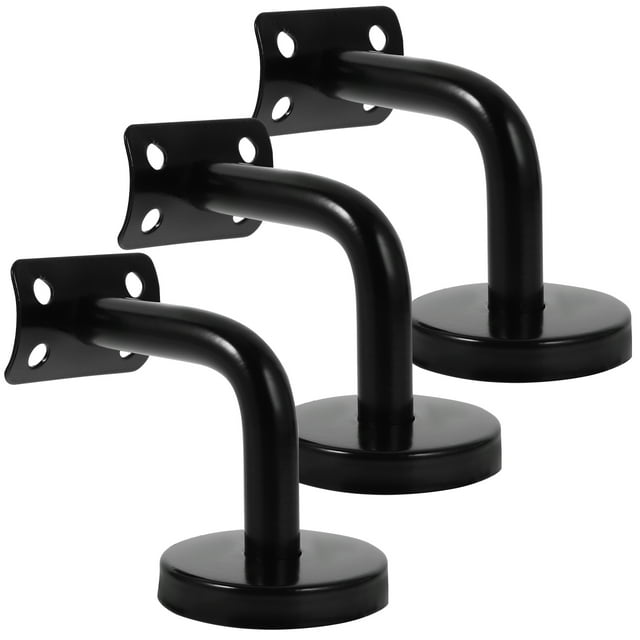 3Pcs Professional Solid Stainless Steel Handrail Wall Mounted Brackets Supports(Black)