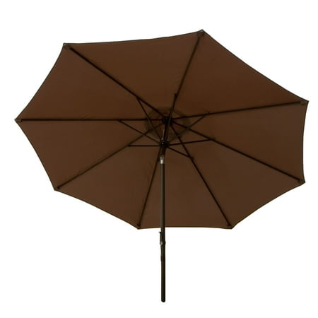 9-ft Market Umbrella with Aluminum Frame, Crank & Tilt - Chocolate