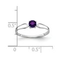thumbnail image 2 of 14K White Gold Ring Band Gemstone Amethyst Round Purple, 2 of 2
