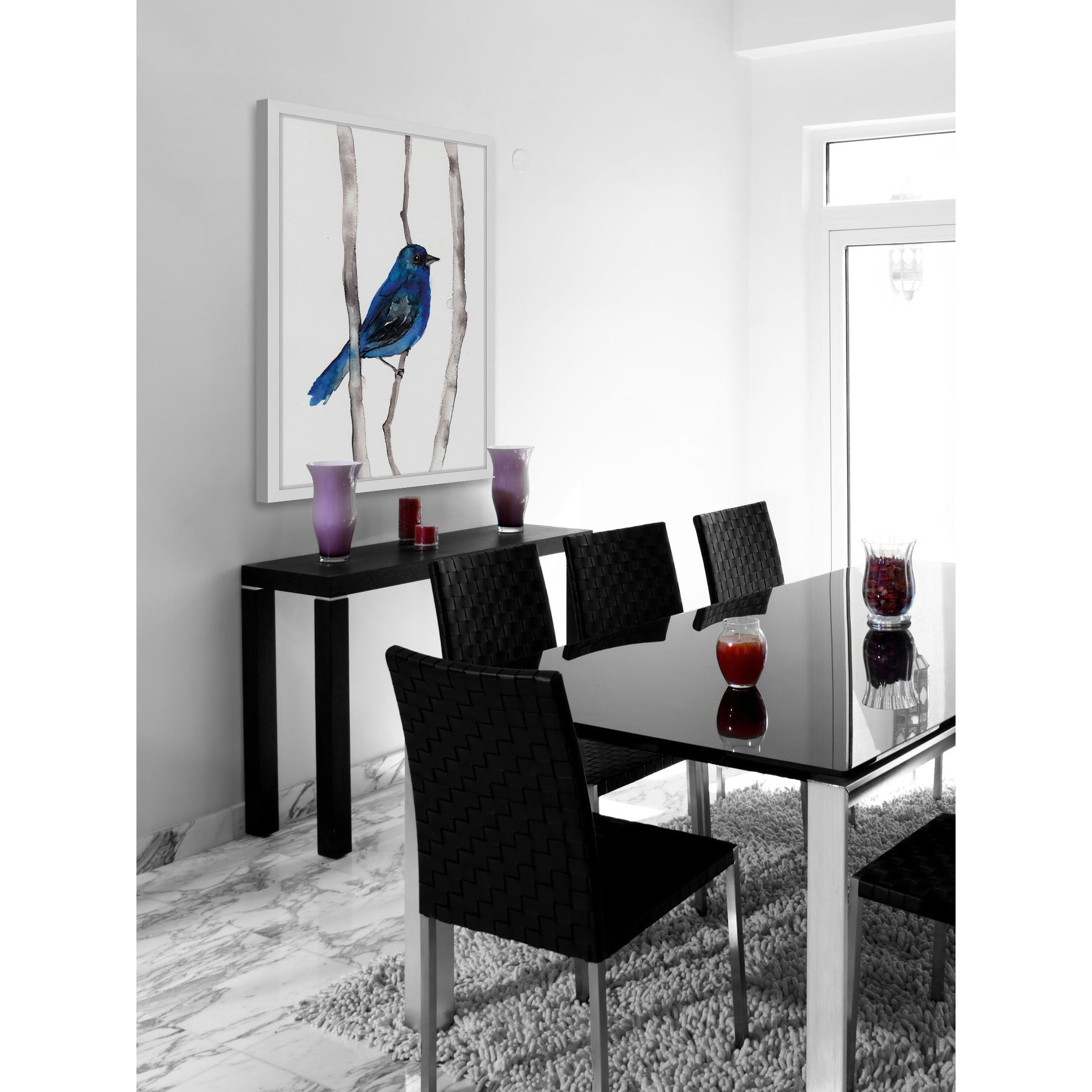 Marmont Hill "Indigo Bunting" by Christine Lindstrom Framed Painting Print