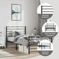 thumbnail image 4 of vidaXL Black Twin Metal Bed Frame with Headboard & Slats, No Mattress, Easy Assembly, 4 of 9