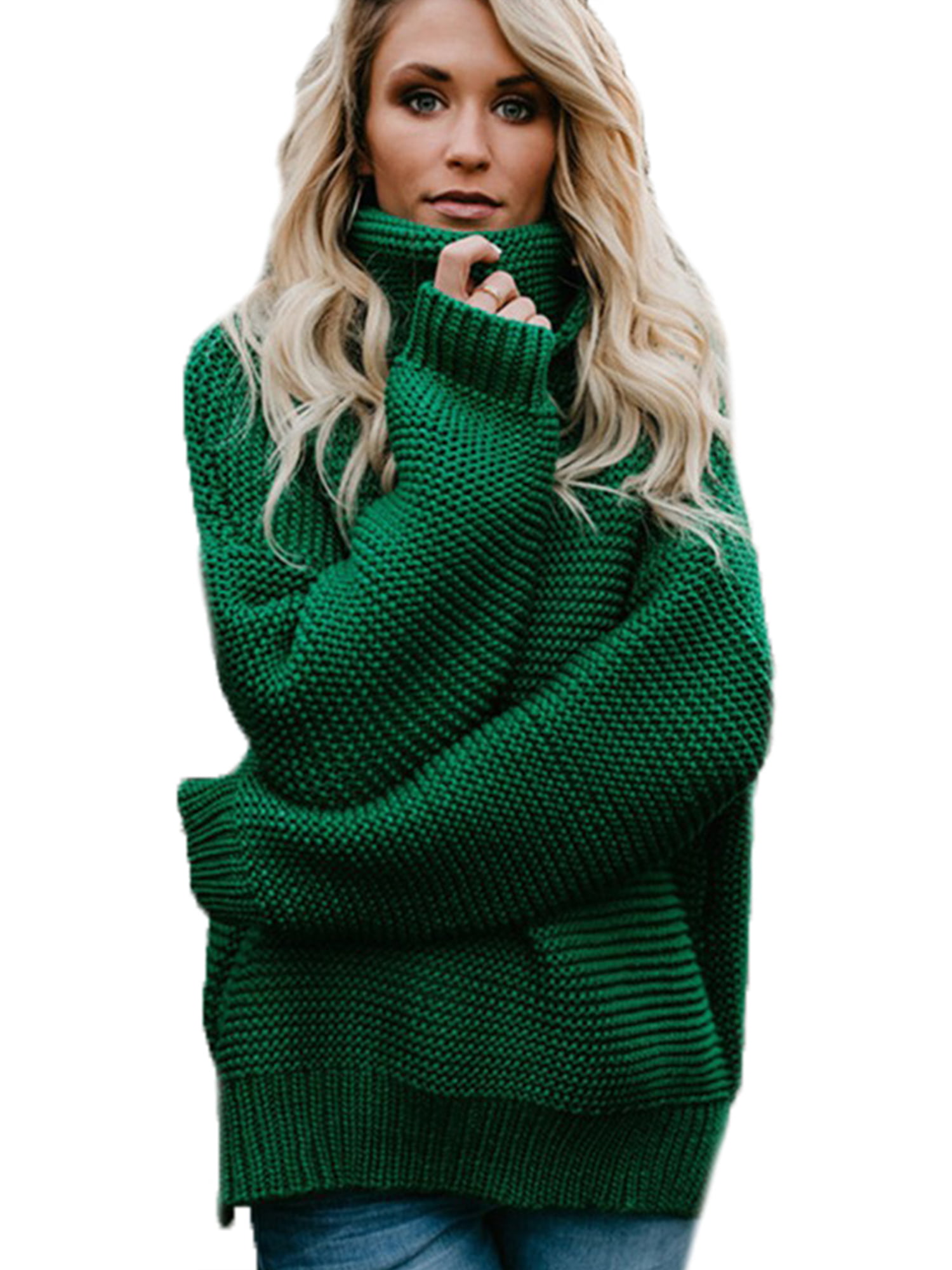Women S Winter Turtle Neck Baggy Chunky Knitted Loose Jumper Sweaters