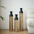 thumbnail image 6 of Tall Large Floor Vase, Metal Flower Vase with Hexagonal Honeycomb Design, Black And Gold Finish, 6 of 7