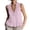 #322-Pink, variant on Craaazy Women Plus Size Tops Loose Fit Solid Color V Neck Ruffle Detail Sleeveless Cotton T Shirts for Daily Wear Gift