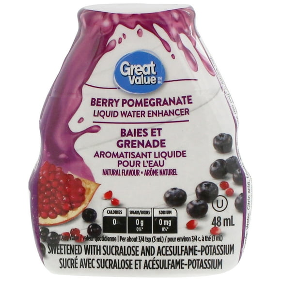 Great Value Berry Pomegranate Liquid Water Enhancer, 48 mL, Berry Pomegranate
