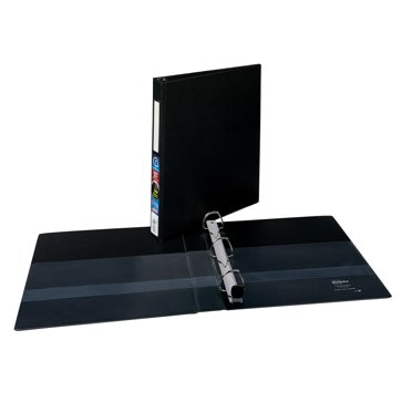 Avery 0.5" Heavy Duty View 3 Ring Binder, One Touch Slant Ring, Holds 8.5" X 11" Paper, 1 Black Binder (79381