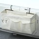 thumbnail image 2 of Organizador multiusos para mesita de noche de lona de metal, organizador para dormitorios, camas de hospital, envolvente, fácil instalación, bolsa de almacenamiento colgante, impermeable, amplios, 2 of 5