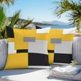 thumbnail image 4 of Yellow Black Patchwork Outdoor Pillow Covers Pack of 2 Abstract Geometric Art Waterproof Throw Pillow Covers Decorative Cushion Cases for Patio Garden Tent Balcony Couch 16x16 inch, 4 of 8