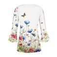 thumbnail image 5 of Slim Fit Tees for Women Floral Print Blouses for Women Plus Size Shirts for Women 4X-5X, 5 of 5