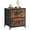 Rust, variant on Nightstands with Two Drawer Side Tables Living Room Drawer Dresser Bedroom End Bedside Table Cabinet with Storage Night Stand, Wooden Top Metal Frame Handle,
