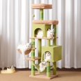 thumbnail image 2 of Cat Tree with Large Platform Multi-Level Cat Tower with Caves Cat Condo with Sisal Scratching Posts Top Perch and Hammock for Indoor Cats Basket Smoky HCTG, 2 of 9