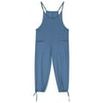 thumbnail image 3 of Girls Casual Jumpsuits Sleeveless Adjustable Strap Harem Pants Rompers with Pocket Loose Going Out Outfits for Girl, Blue, 13 Years, 3 of 7
