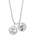 thumbnail image 1 of Delight Jewelry Domed Angels Wear Scrubs Silvertone Script Initial Disc - T - Charm Necklace, 20"+3", 1 of 4