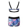 thumbnail image 4 of DPTALR Women's Soild Print Lace Up High Cut Leg Bikini Set Two Piece Swimsuit, 4 of 8
