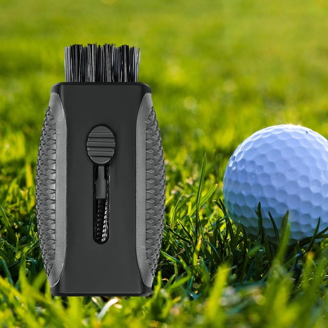 Cepillo de limpieza retráctil perfecl para palos de golf mini limpiador de bolsillo gris