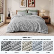 U Bedsure U by Bedsure Fluffy Grey Comforter Set Queen, Super Soft Faux Fur Fleece Queen Bedding… — $50.39 (44% off)