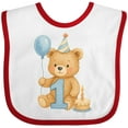 thumbnail image 3 of Inktastic First Birthday Cute Teddy Bear with Balloon Boys or Girls Baby Bib, 3 of 4