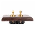 thumbnail image 2 of 3X Retro American Industrial Style Light Switch Socket, Solid Wood Brass Toggle Switch Plate,Antique Home Stay Switch(2), 2 of 5