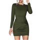 thumbnail image 1 of Moda Mujer Casual Cuello Redondo Color Sólido Manga Larga Vestido Ajustado Pompotops  hdfakjf3762, 1 of 9