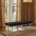 thumbnail image 2 of Meridian Furniture Landon Black Vegan Leather Bench, 2 of 17