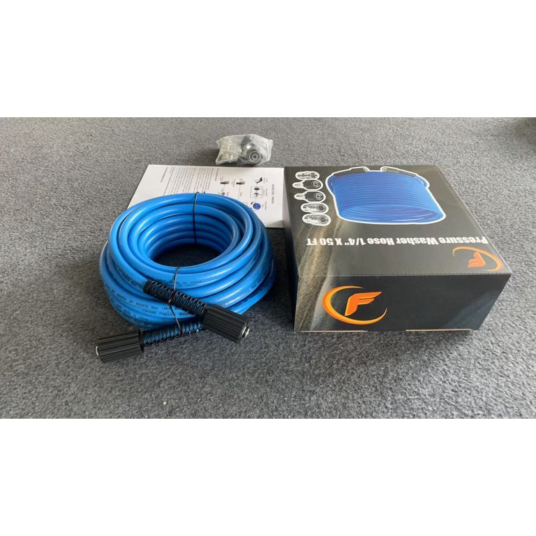 POHIR 50FT Pressure Washer Hose – 1/4" 4000 PSI, Flexible, Kink-Resistant, M22 Connectors