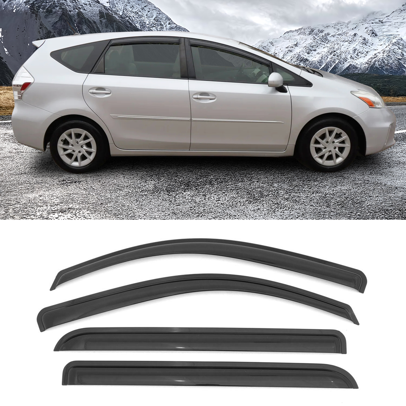 LINLINS Rain Guards for Toyota Prius 2016-2022, Vent Window Visor, Window Deflectors, Rain Guard